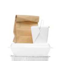 stacked take-out containers - junk food stock pictures, royalty-free photos & images
