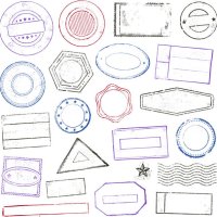 stamps set - travel stock illustrations