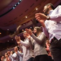 standing ovation on the public after a beautiful ballet performance - concert stock pictures, royalty-free photos & images