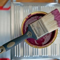 still life of paint brush dipped in paint - home decoration stock pictures, royalty-free photos & images