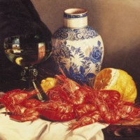 still life with prawns - food stock illustrations
