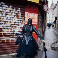 Street style at Paris RTW Fashion Week on March 2, 2024 in Paris, France.