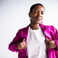 studio portrait of fashionable young woman - fashion stock pictures, royalty-free photos & images