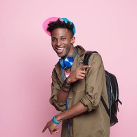 studio portrait of funky, excited afro american student - fashion stock pictures, royalty-free photos & images