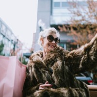 stylish and quirky senior woman takes selfie - fashion stock pictures, royalty-free photos & images