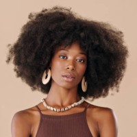 stylish, makeup and black woman with designer jewelry against a brown mockup studio background. portrait of an african model with afro hairstyle, luxury cosmetics and fashion with mock up space - fashion stock pictures, royal