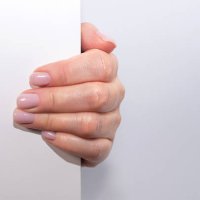 stylish pastel pink manicure on white and gray background. - nails art stock pictures, royalty-free photos & images
