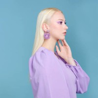stylish woman in purple in dress - fashion stock pictures, royalty-free photos & images