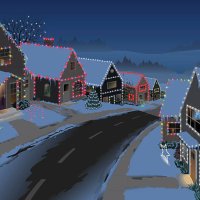 suburban christmas - garden decoration stock illustrations