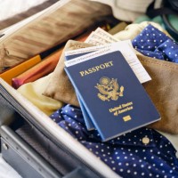 suitcase and passport - travel stock pictures, royalty-free photos & images