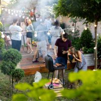 summer party outdoors - garden decoration stock pictures, royalty-free photos & images