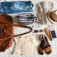 summer travel clothing of woman on blanket - fashion stock pictures, royalty-free photos & images