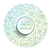sustainable green world - food stock illustrations
