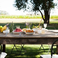 table set for outdoor meal - food stock pictures, royalty-free photos & images