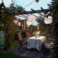 table set in garden - home decoration stock pictures, royalty-free photos & images