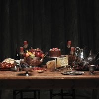 table set with large meal feast - food stock pictures, royalty-free photos & images