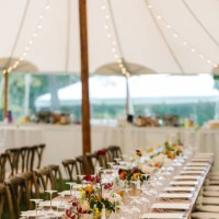table setting at backyard tent wedding - garden decoration stock pictures, royalty-free photos & images