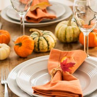 table setting with small pumpkins - home decoration stock pictures, royalty-free photos & images