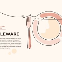 tableware continuous line illustration - food stock illustrations