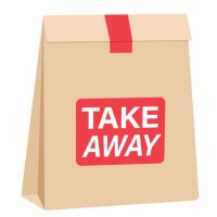 take-away folded paper food bags - junk food stock illustrations