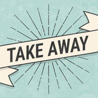 take away - banner in retro vintage style - old textured paper - junk food stock illustrations