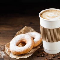 takeaway coffee cup and donuts - junk food stock pictures, royalty-free photos & images