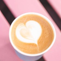 takeaway coffee on pink table. - junk food stock pictures, royalty-free photos & images