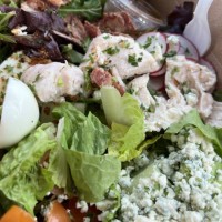 Takeout cobb salad in a to-go container, Lafayette, California, January 13, 2022. Photo courtesy Sftm.