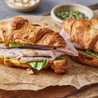 tasty croissant sandwich for breakfast - junk food stock pictures, royalty-free photos & images
