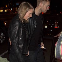 Taylor Swift and Calvin Harris arrive at the Troubadour in West Hollywood to attend a benefit concert on April 02, 2015 in Los Angeles, California.