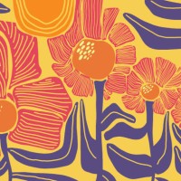 that awesome flower power of the 60's - fashion stock illustrations