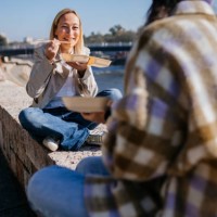 the best place for our take out lunch - junk food stock pictures, royalty-free photos & images
