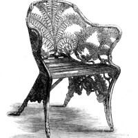 The International Exhibition: garden-chair of the Coalbrookdale Company, 1862. Garden-chair '...wrought of fem-leaves...The garden-chair is formed...