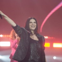 The italian singer Laura Pausini performs for her 'Fatti Sentire Worldwide Tour' at Palasele of Eboli on September 25, 2018 in Eboli, Italy.