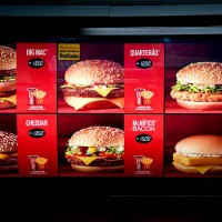 The ordering menu shows the prices for Big Mac and other sandwich combos at a McDonald's restaurant in Sao Paulo, Brazil, on Wednesday, Oct. 28,...