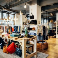 the retail displays in fashionable clothing store - fashion stock pictures, royalty-free photos & images