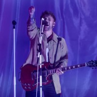 The singer Dani Fernandez performs during the first concert of his tour, at the Wizink Center, on 29 December, 2022 in Madrid, Spain. The singer has...
