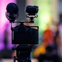 the video camera is broadcast live on stage. - concert stock pictures, royalty-free photos & images