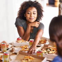 thinking about the next slice - junk food stock pictures, royalty-free photos & images