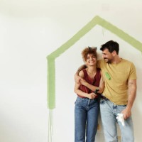 this is our new home! - home decoration stockfoto's en -beelden