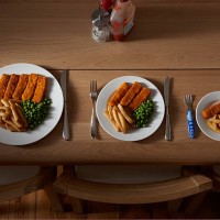 three different sized portions of food on plate - food stock pictures, royalty-free photos & images