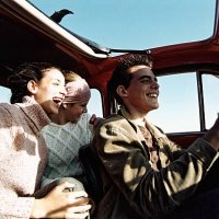 three teenagers (14-18) in car with open sunroof - travel stock pictures, royalty-free photos & images