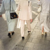 three women on their way to a party - fashion stock pictures, royalty-free photos & images