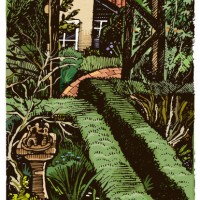 through the garden arch illustration - garden decoration stock illustrations