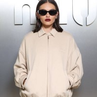 Thylane Blondeau attends the Miu Miu Womenswear S/S 2024 show as part of Paris Fashion Week at Palais d'Iena on October 03, 2023 in Paris, France.