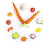 time for food - clock made from assorted fruit & vegetables - food stock pictures, royalty-free photos & images