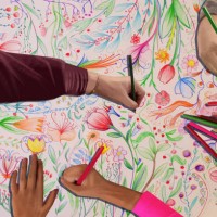 together illustrating spring - garden decoration stock illustrations