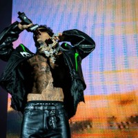 Tony Effe performs at Unipol Assago Forum on October 12, 2024 in Milan, Italy.