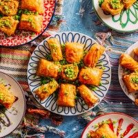 top view turkish dessert baklava - food stock pictures, royalty-free photos & images