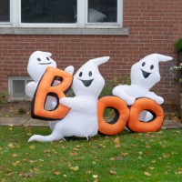 Toronto, ON, Canaada Evening view of a beautiful Halloween decorated house in Toronto, Canada.